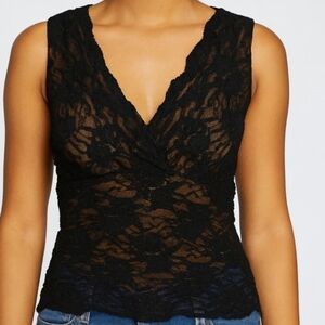 Cabi Black Lace Top Size Medium